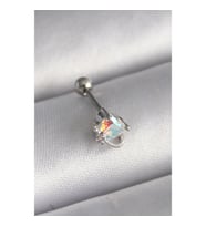 316L Çelik Gümüş Renk Zirkon Taşlı Kalp Tragus Piercing - TJ-PR1243 TG-V 7549