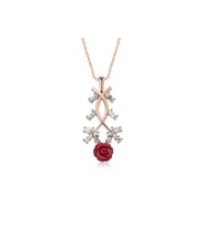 ?Gümüş Rose Kırmızı Gül Kolye CSR2180762