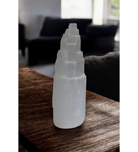 Doğal Beyaz Selenit Kule 15 CM