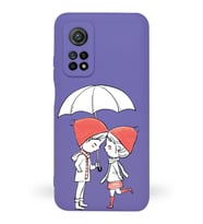 Xiaomi Mi 10T Pro Uyumlu Lansman Kılıf Aşk Tasarımlı İçi Kadife Kapak-Mor (Şeffaf)