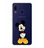 Samsung Galaxy M10s Kapak Mickey Mouse Tasarımlı Şeffaf Silikon Kılıf