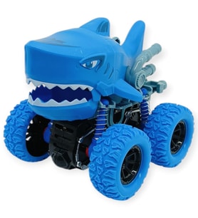 Köpek Balığı Sürtmeli Mekanik Monster Araba Mavi 12 cm