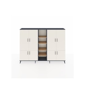 Arges Dolap 14 Raflı 8 Kapaklı 220x30x163 Antrasit-Aytaşı/Çam