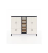 Arges Dolap 14 Raflı 8 Kapaklı 220x30x163 Antrasit-Aytaşı/Çam