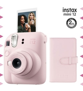 Instax mini 12 Pembe Fotoğraf Makinesi ve 96'lı Laporta Albüm Seti