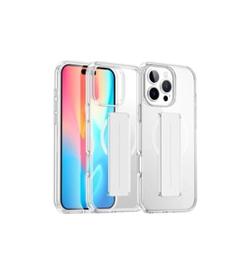 iPhone 16 Pro Kılıf Alfa Magsafe Standlı Kapak - Şeffaf