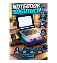 USB Bağlantılı RGB Fanlı Notebook Soğutucu ve Yükseltici Stand