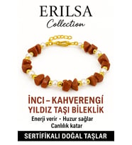 Sertifikalı Kırık Taşlı Model İnci – Kahverengi Yıldız Taşı Bileklik – Koruma ve Şans Enerjisi (Çok Renkli)