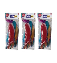 Bubu Karışık Renkli Tüy 20 li 20cm 3 lü Set