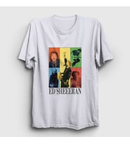 Presmono Unisex Beyaz Poster Müzik Ed Sheeran T-Shirt 486770tt