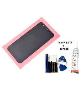 Tkgz General Mobile GM8 Uyumlu Lcd Ekran Dokunmatik + B-7000 + Tamir Seti SİYAH