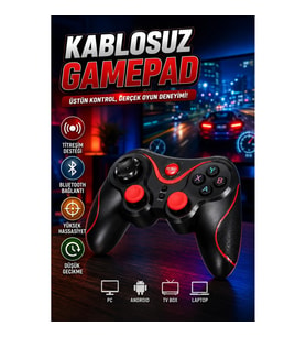 Profesyonel Kablosuz Bluetooth Gamepad PC Android TV Box Uyumlu Titreşimli Oyun Kolu