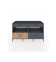 Kronos Konsol 2 Raflı 3 Çekmeceli 2 Kapaklı 176x59x99 Antrasit-Çam/Antrasit