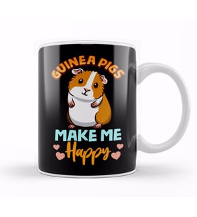 Adorable Guinea Pigs Make Me Happy Kupa Bardak Porselen