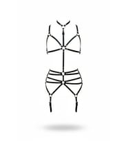 Mulvxbrf Brf02 Siyah Body Harness Tam Vücut Boyunluklu Metal Halka Detaylı - Brf262 (Mulvix)
