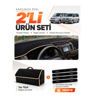 e-biz VOLKSWAGEN TRANSPORTER T5 TEK KAPAKLI (2003-2016) Torpido + Tay Tüyü Çanta - Siyah-Bej - VW027