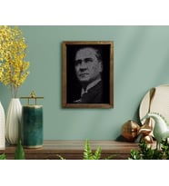 BK Home Atatürk Tasarımlı Doğal Masif Ahşap Çerçeveli Tablo-11