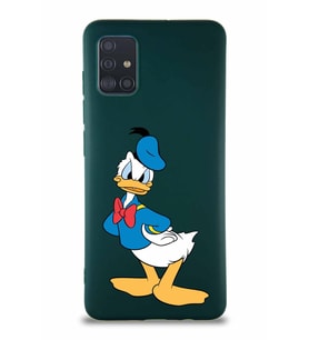 Samsung Galaxy M31S Soft Premier Kapak Donald Duck-D Tasarımlı Silikon Kılıf - Yeşil (Şeffaf)