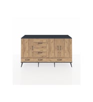Kronos Konsol 4 Raflı 5 Çekmeceli 3 Kapaklı 176x59x99 Antrasit-Çam
