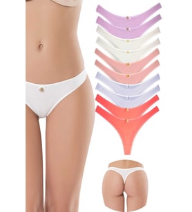10 Adet Pamuklu Kadın Klasik Tanga Soft Renkler