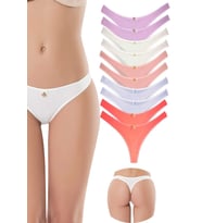 10 Adet Pamuklu Kadın Klasik Tanga Soft Renkler