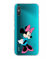 Xiaomi Redmi 9A  Kamera Korumalı Kapak Minnie Mouse Tasarımlı Şeffaf  Kılıf