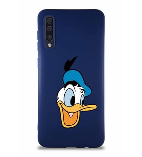 Samsung Galaxy A50S Soft Premier Kapak Donald Duck-A Tasarımlı Silikon Kılıf - Lacivert (Şeffaf)