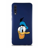 Samsung Galaxy A50S Soft Premier Kapak Donald Duck-A Tasarımlı Silikon Kılıf - Lacivert (Şeffaf)