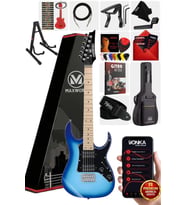 Maxword DE-150BL-ST Maple Klavye HH Manyetik Yüksek Kaliteli Elektro Gitar Seti