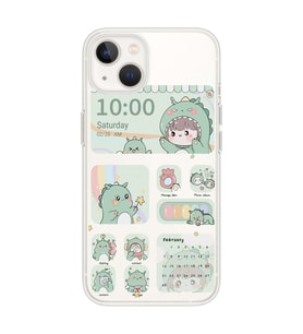 Iphone 14 Uyumlu Tatlı Dinozor Kawaii Tasarımlı Şeffaf Telefon Kılıfı