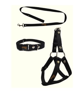 Köpek Göğüs Tasması Gezdirme Ipi Small Siyah Küçük Irklar Için 30-45 Cm