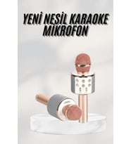 Bluetooth Hoparlör USB AUX SD Kart Kaoroke Mikrofon Uzun Pil Ömrü