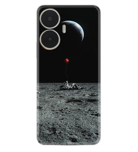 Realme C55 Kılıf Silikon Desen Özel Seri Astronoot Red Baloon 1608