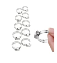 Paslanmaz Çelik Boru Metal Kelepçe Ayarlanabilir klips 10 ADET Ayarlı Hortum Kelepçesi 10 Lu Set (Krom)
