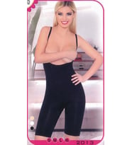 Siyah Kadın Askılı Tam Boy Toparlayıcı Korse Diz Üstü S-XL 2013