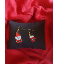 Miyuki Boncuk El Yapımı Noel Baba Ve Eldiven Küpe Yılbaşı Christmas Noel
