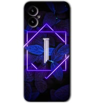 Omix X5 Kılıf HD Desen Baskılı Arka Kapak - Dark Neon Yaprak I Harfi