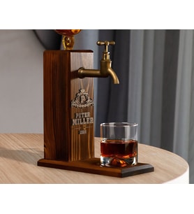 BK Gift Kişiye Özel Kabartma İsimli Musluklu Doğal Ahşap İçki Standı, Home Bar, Viski Çeşmesi, İçecek Dispenseri, Ahşap İçecek Çeşmesi-18