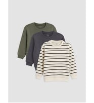 LCW baby Yeşil Bisiklet Yaka Erkek Bebek Sweatshirt 3'lü