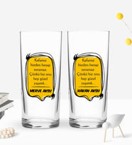 BK Gift Kişiye Özel İsimli DTF Rakı Sözleri Mottolu İkili Rakı Bardağı Seti-21, Arkadaşa Hediye, Sevgiliye Hediye