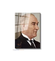 Dikey Cam Tablo Salon Duvar Tablosu Dikey Cam Atatürk 25 Yeni Ev Hediyesi Ofis Tablosu