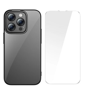 Baseus Glitter iPhone 14 Pro 6.1 Renkli Kenar Silikon Kılıf + Tempered Ekran Koruy - HPSBYI9573-7