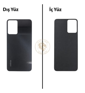 Infinix Note 12İ Siyah Uyumlu Arka Kapak Arka Cam Batarya Pil Kapağı Lazer Kesim Back Cover