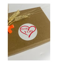 Thank You Kalp İçinde Yuvarlak Yapışkanlı Etiket 5x5 cm 100 adet