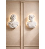 Led Aydınlatmalı Duvar Büstü Dekoratif Asma Büyük Boy Duvar Heykelleri Mitolojik Duvar Büstü 25 CM