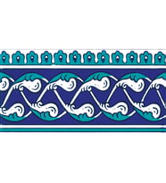 Armada Çini 10x20 Cm KS 44 Klasik Rumi Desenli Seramik Çini Bordür