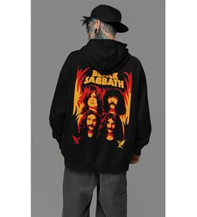Black Sabbath Rock Metal Baskılı Unisex Oversize Müzik Grubu Hoodie