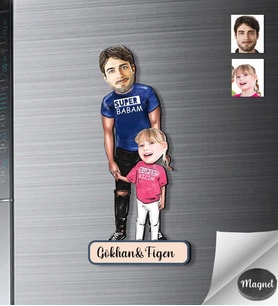 Kişiye Özel Babalar Günü Günü Ahşap Magnet -4