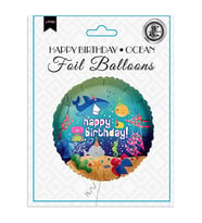 18" Folyo Balon - Happy Birthday -Ocean