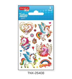 Tanex 7,5x10,5mm Unicorn Mini Tatoo Etiket TNX-26408